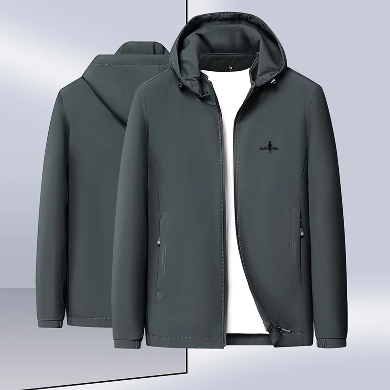 专柜正品时尚连帽外套男士商务夹克秋季新款外穿上衣休闲行政茄克