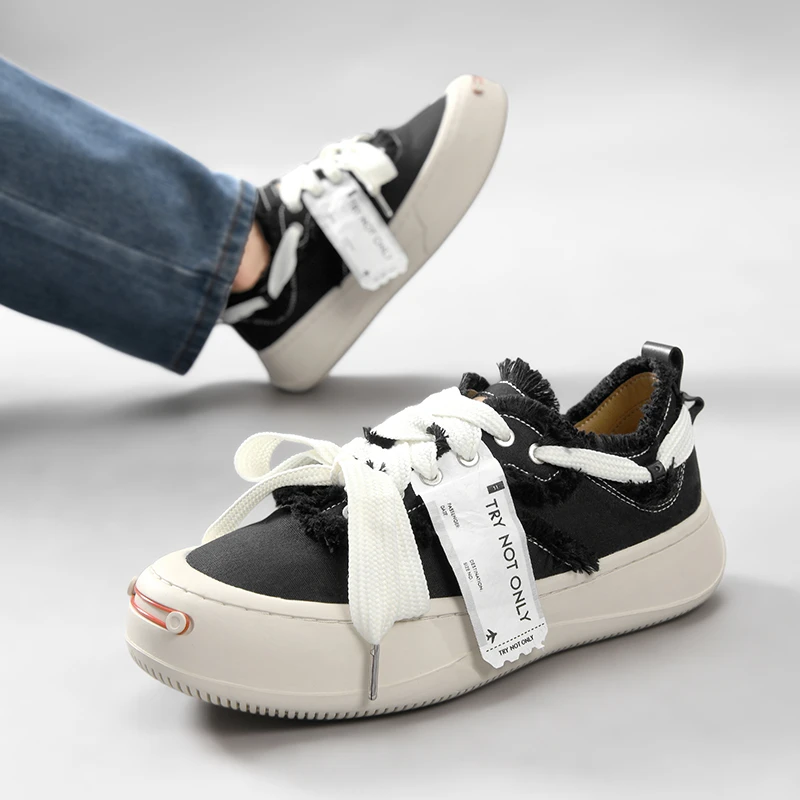 檀健次同款开口笑帆布鞋男鞋起司猫男女厚底笑脸鞋小众情侣鞋冬款