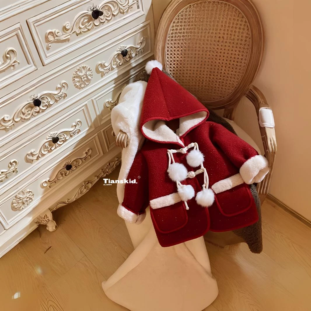 2024Tianskid冬季新款韩国童装可爱女童魔法尖尖帽外套儿童洋气