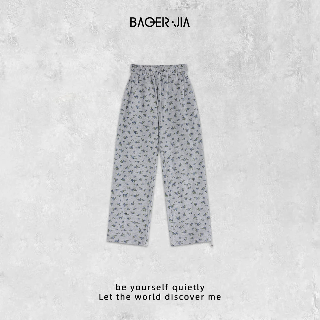 15-【碎花卫裤】宝儿家含幂BC51424308早秋百搭碎花抽绳舒适裤子