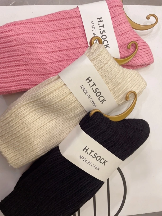 甜美学院风格子中筒袜女秋冬可爱透气长袜