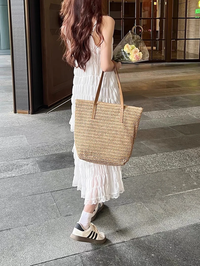 草编包包大容量沙滩包