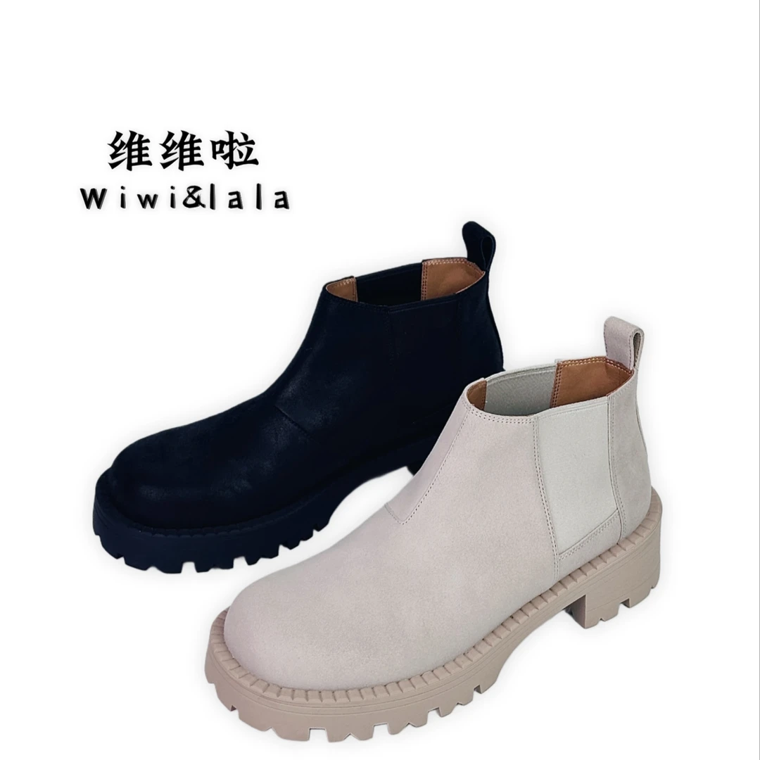 福利不t退不换【维维啦】磨砂胎牛皮短靴2122-10-4  不包邮运费10