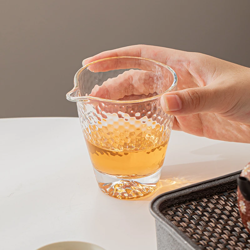 【新店专属福利】锤纹玻璃公道杯高档日式加厚分茶器泡茶茶具配件