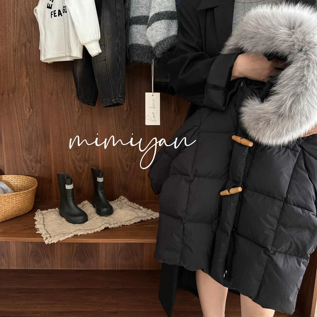 儿童羽绒服2024冬季新款男女童纯色韩版连帽羽绒服宝宝外套33889