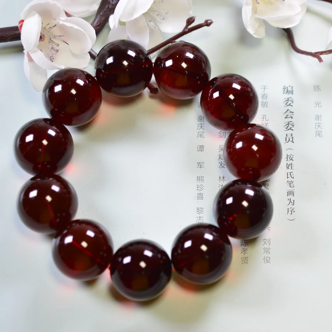 臻雅珠宝-血珀20+缅甸老坑料3A级琥珀素圈时尚百搭轻奢单圈手串