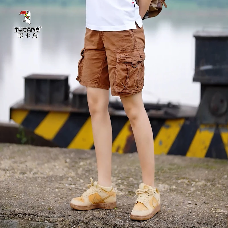TUCANO/啄木鳥2024年百搭美式工装裤夏季山系户外宽松五分裤3009