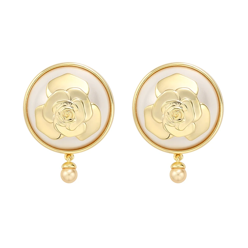 铜合金仿珍珠耳饰 NARCII瑰丽晚宴百搭小众贵气感贝珠耳钉女