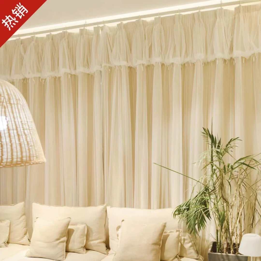 【温莎2】2米蒙娜丽莎公主风高遮光遮阳窗帘卧室阳台少女蕾丝双层