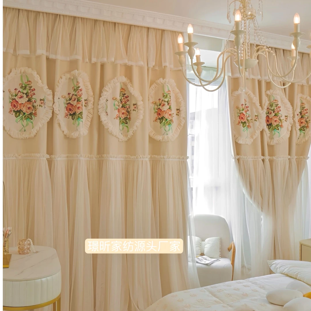 【温莎2】普罗旺斯窗帘厂家公主风布纱一体帘卧室客厅