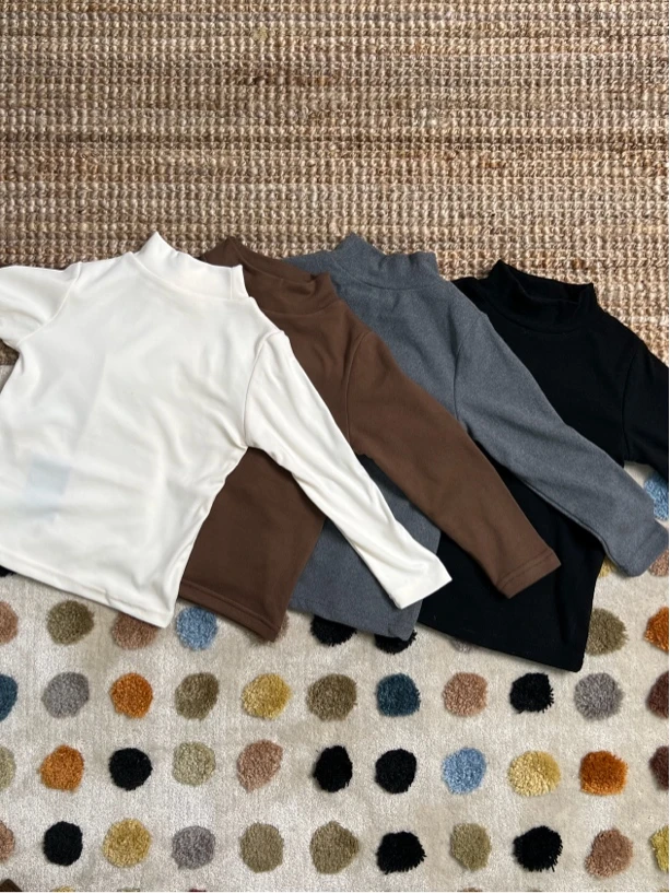 【墩墩容融同款】童装男童韩版半高领纯色上衣宝宝洋气百搭