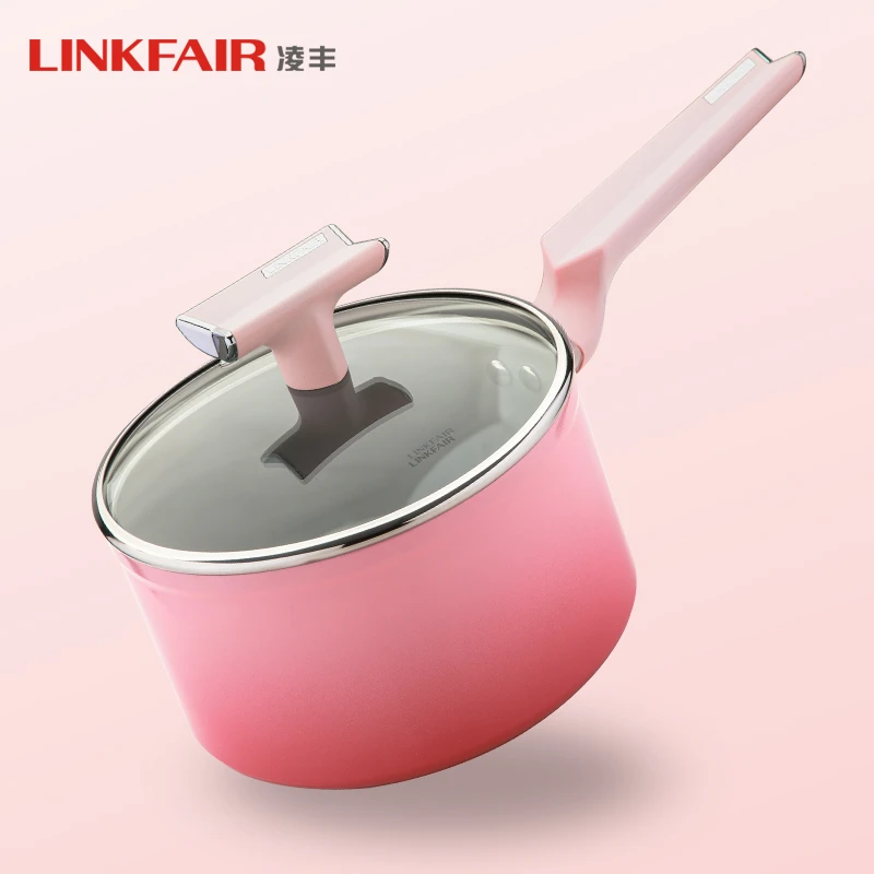 LINKFAIR/凌丰凌致系列18cm单柄不粘奶锅抗腐蚀耐磨耐高温加厚