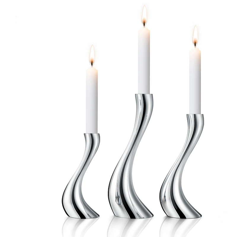 不锈钢天鹅酒店轻奢网红北欧烛台居家装饰浪漫餐桌家饰创意摆件