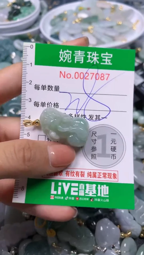 【闪购商品】翡翠吊坠(不含链)未镶嵌含绳27087