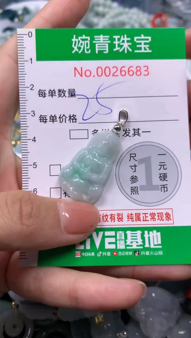 【闪购商品】翡翠吊坠(不含链)未镶嵌含绳26683