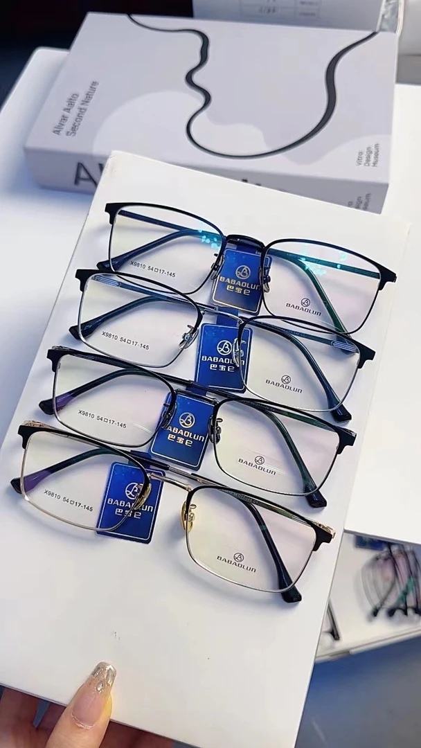 厂家直销细眉毛商务纯钛鼻托眼镜架2.0副