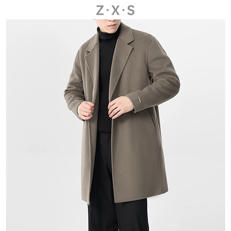 【ZHEN GE】高级感中长款羊毛大衣时尚宽松