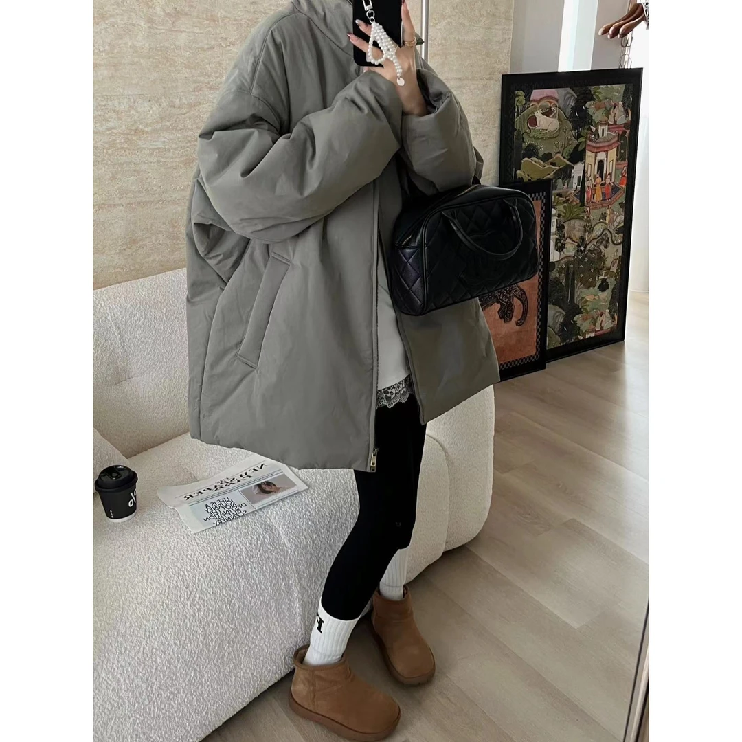 SP【小众设计师】高级感大廓型保暖加厚棉服外套设计师款中长款棉袄