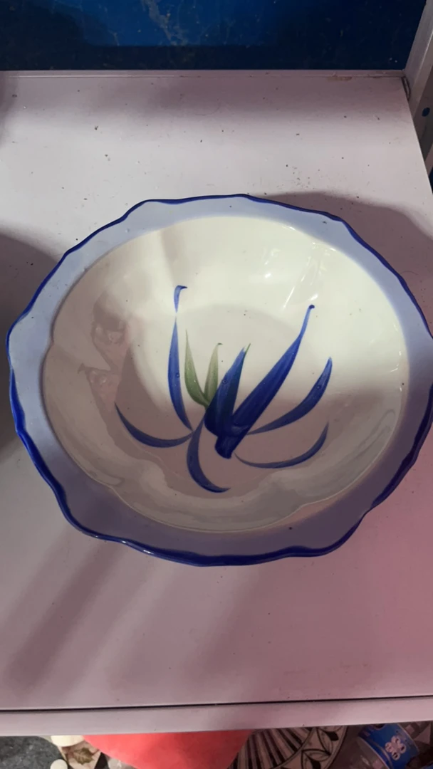 景德镇陶瓷手绘异型汤碗 8寸