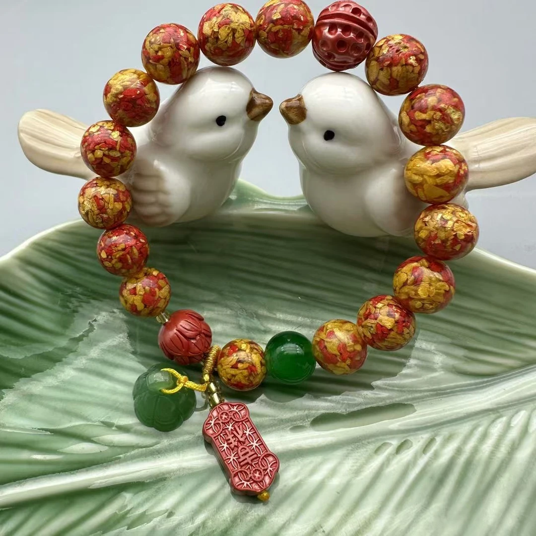 非金属树脂手链 X158-经典简约款黄色设计款10mm手串