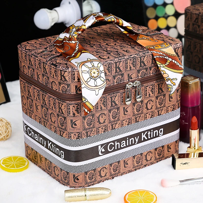 化妆包2022新款ins高级感女便携超大容量多层品收纳盒网红手提箱