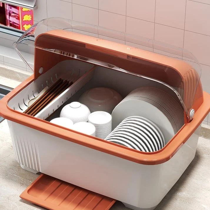 厨房沥水碗柜带盖放碗箱装碗碟盘餐具家用碗架置物架子碗筷收纳盒