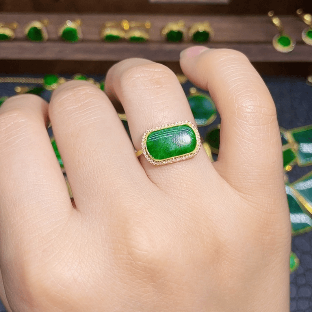 【闪购商品】翡翠，18K金镶嵌如*