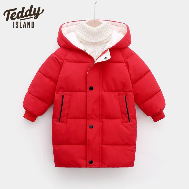 巴拉拉吧TEDDY ISLAND儿童棉服冬季中大童长款棉袄男童女童加厚保