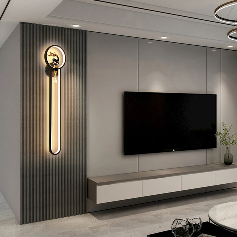 禅意床头氛围感装饰现代简约客厅电视格栅沙发背景墙轻奢网红壁灯