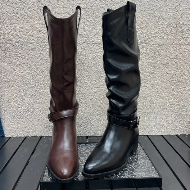 662增高显瘦高筒骑士长筒靴女新款切尔西马丁长靴潮