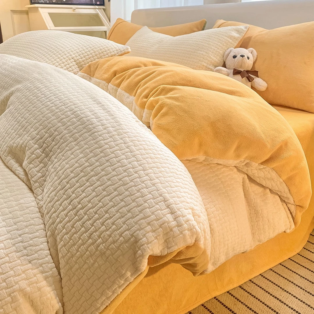 冬季牛奶绒被套单件珊瑚绒加厚被罩单人150x200x230cm法兰绒被单