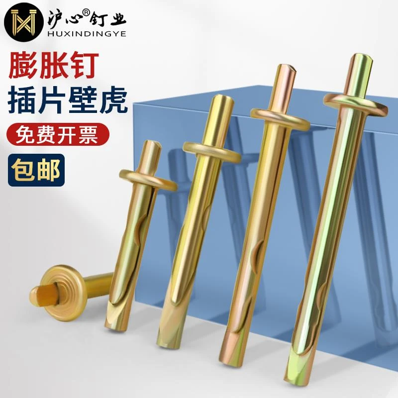 插片壁虎膨胀钉敲击式壁虎膨胀精选快速锤击打入式膨胀螺栓M6镀锌