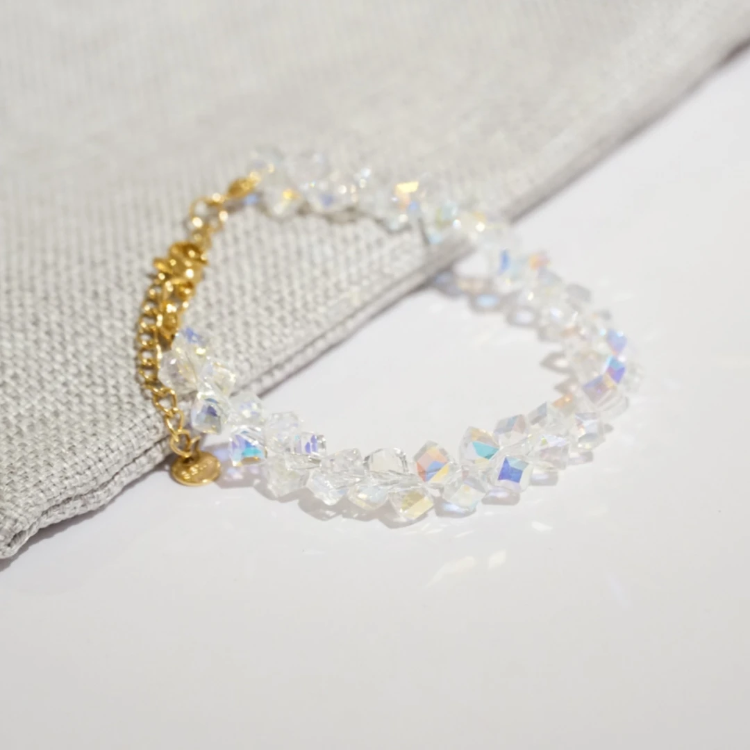 铜合金手链 气质轻奢白色时尚简约清新精致素款方糖手链797