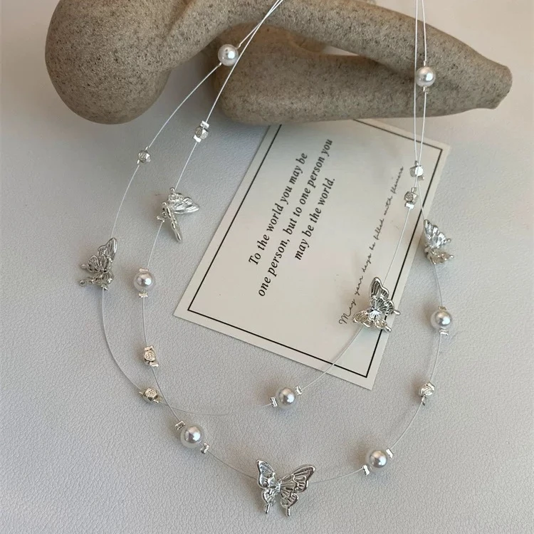 钛钢项链 气质时尚百搭古风长款仙女超仙简约蝴蝶项链580