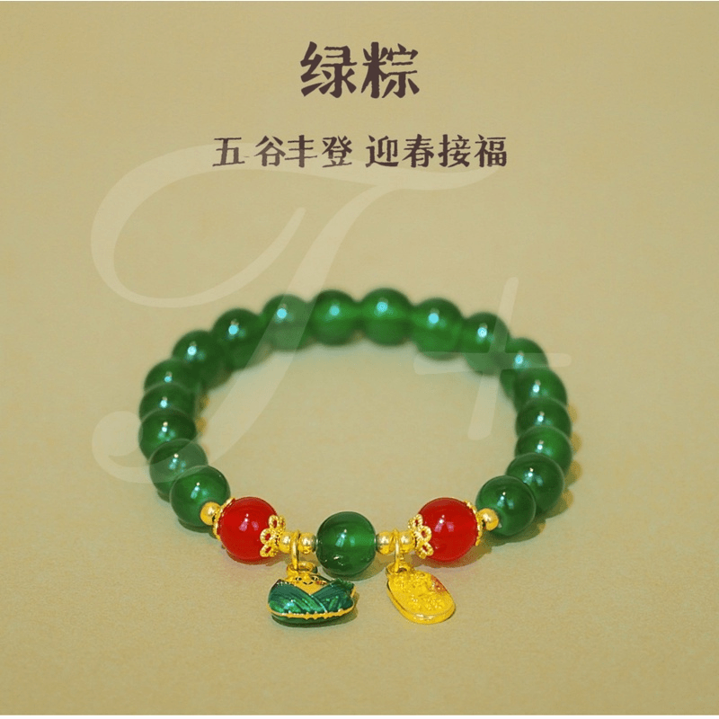 铜合金树脂手链 福牌葫芦时尚手工古风绿色高级感清新手链-1734
