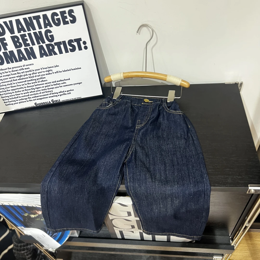 【原色牛仔】春秋宽松牛仔裤水洗韩版时尚休闲个性儿童男女