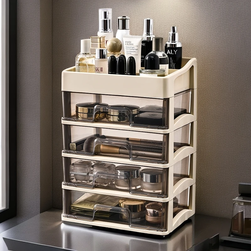 高档化妆品收纳盒ins风多层带抽屉桌面文具宿舍房间房间改造治愈