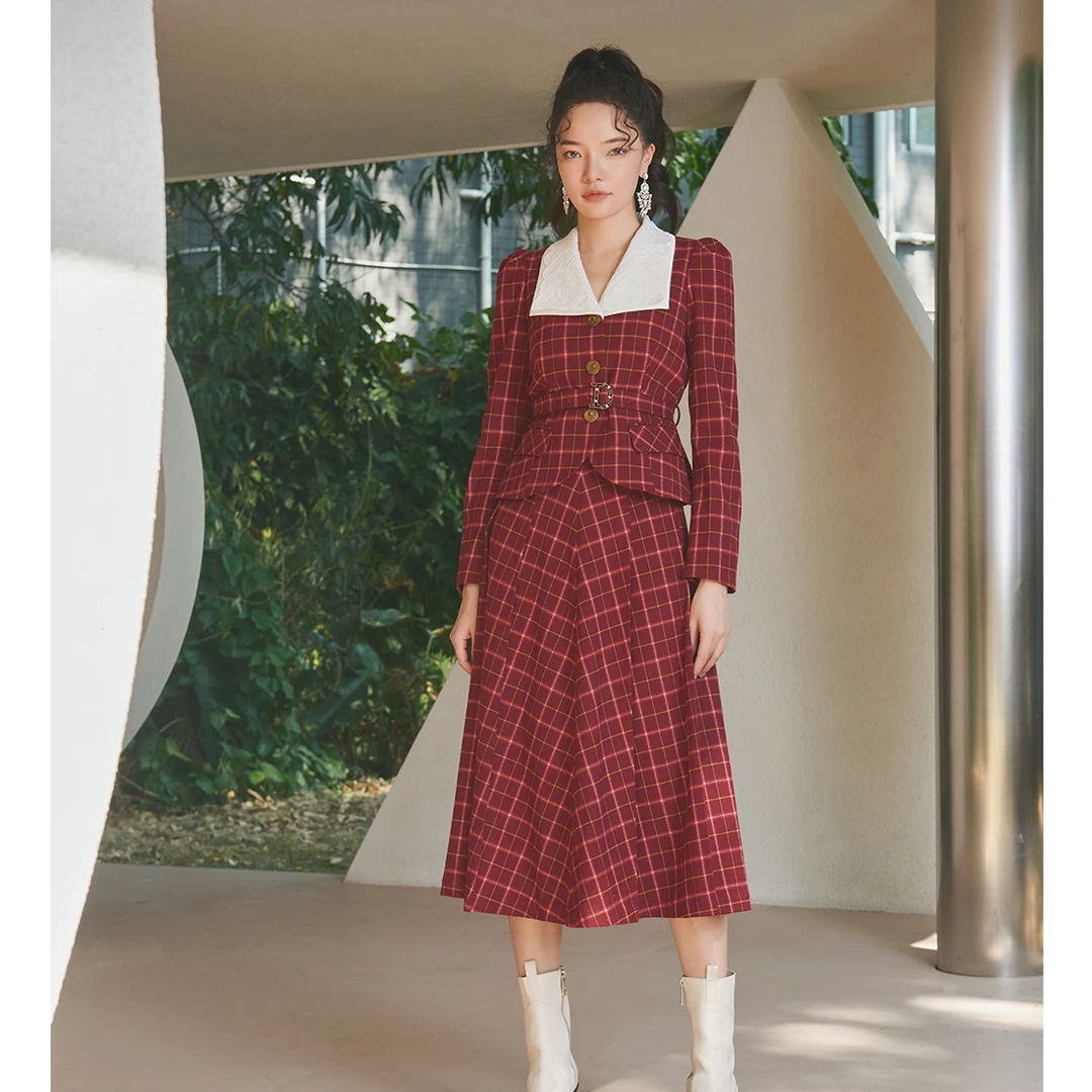 DILI 高腰长半裙 323114419