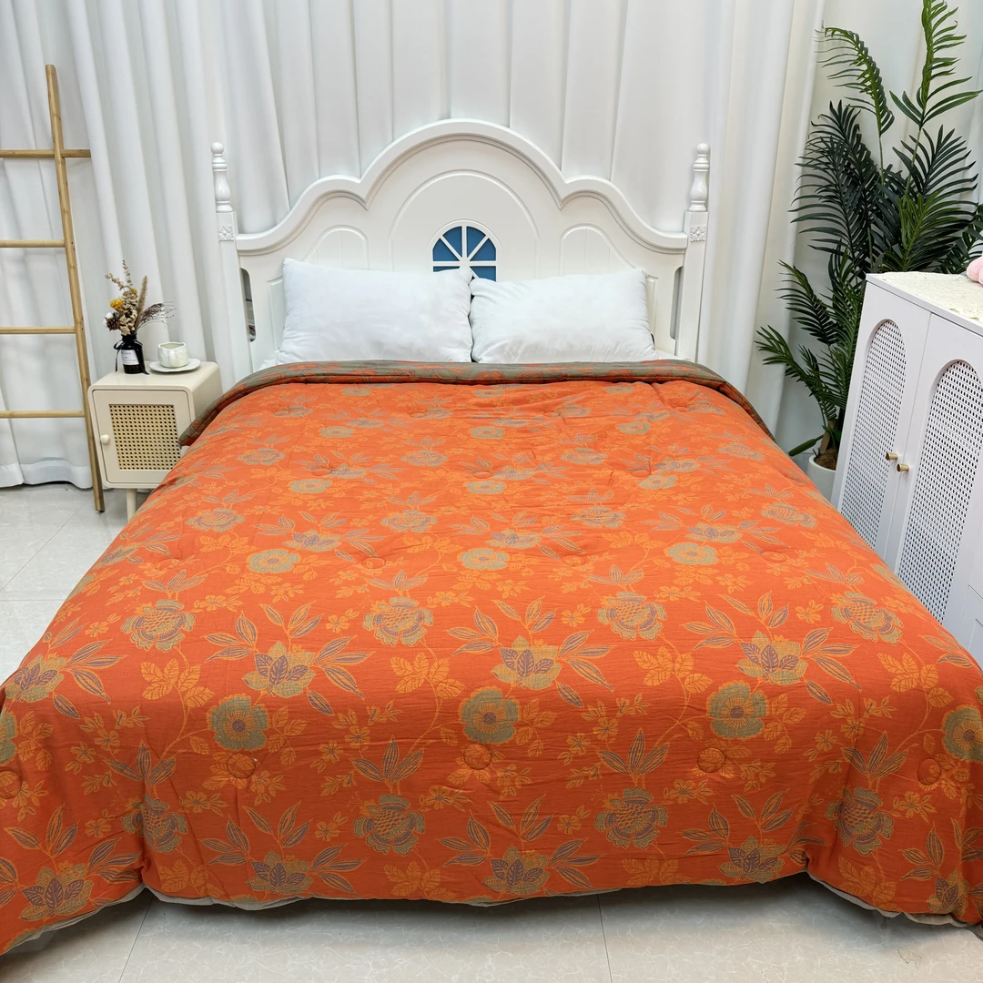 金織（春风花艺）2X2.3米 纯棉全棉双层纱被子