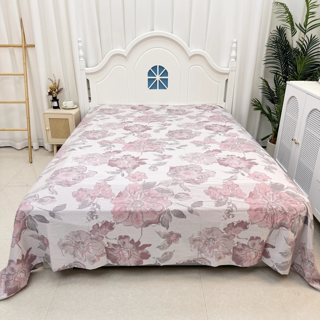 【花吟 双层纱床单】2.45X2.5米纯棉全棉双层纱床单