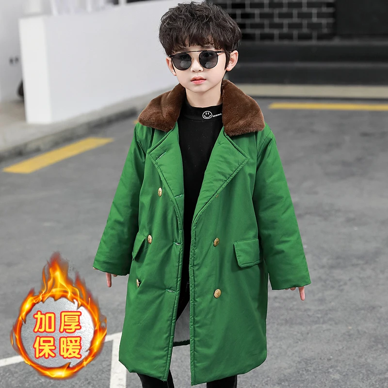 男女童加绒加厚军棉儿童长款军大衣东北冬季穿搭保暖时尚外套抗寒
