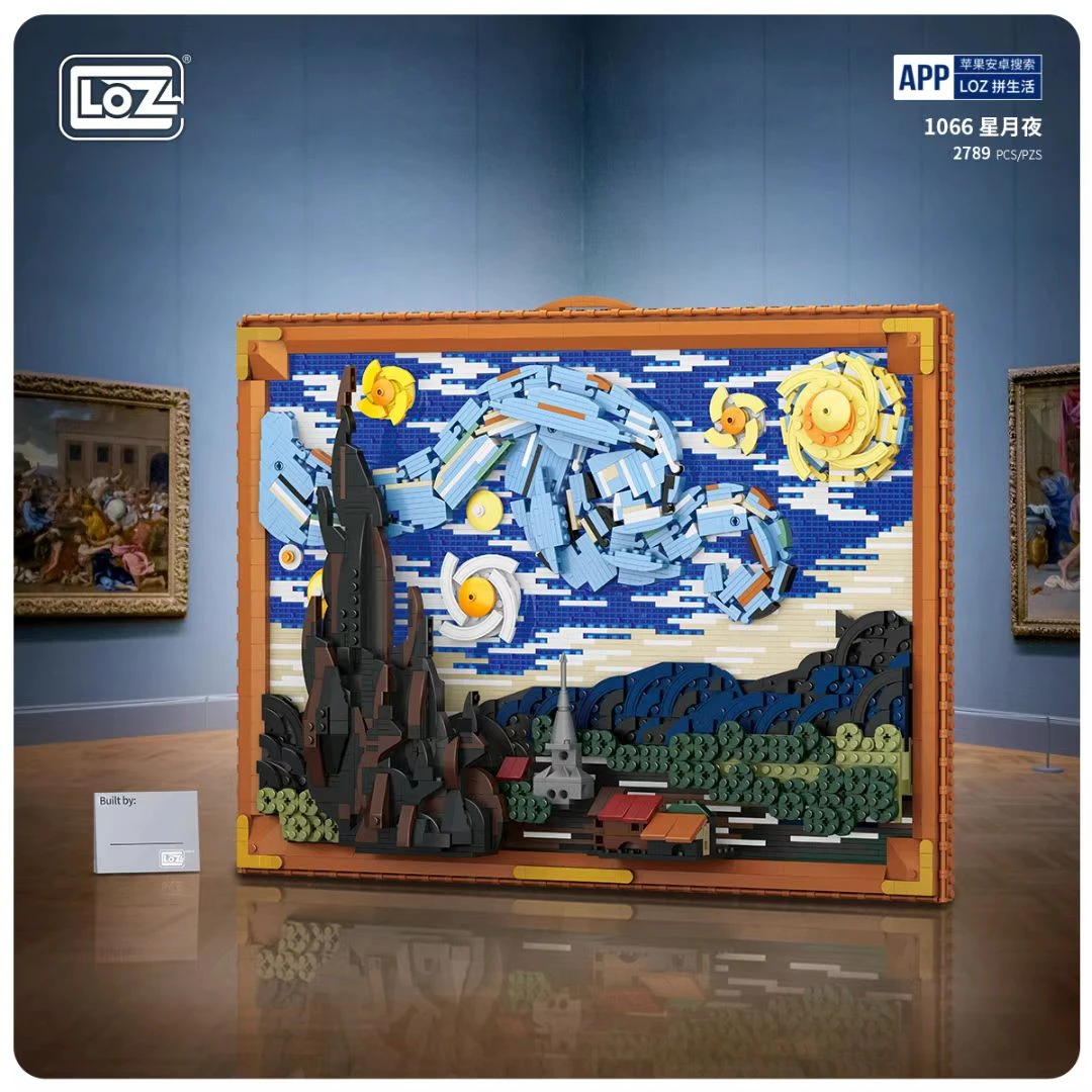 LOZ俐智迷你拼装高端积木别致艺术蓝色珍藏系列-星月夜
