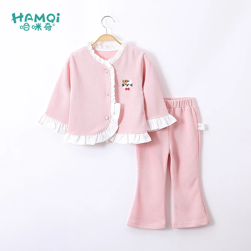 童装女童套装春秋装2024新款女宝宝可爱喇叭裤中大儿童洋气两件套