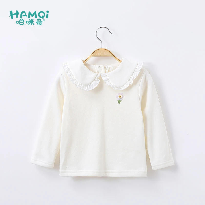 【旗舰店】女童加绒打底衫女宝宝长袖秋冬款T恤中小童洋气打底衣