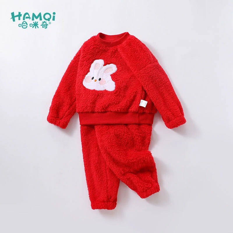 【旗舰店】女童睡衣冬季加厚加绒儿童保暖内衣套装宝宝家居服秋冬