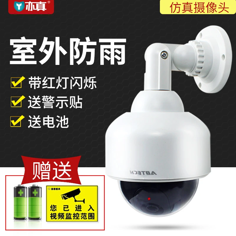 球型仿真摄像头假监控探头模型带灯吓贼神器假的监控器仿真灯室外