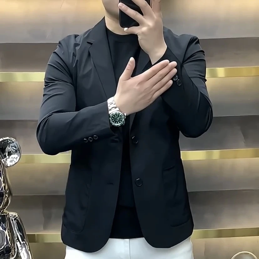 【现货速发】春季欧货修身男士西服高品质商务百搭外套上衣西装
