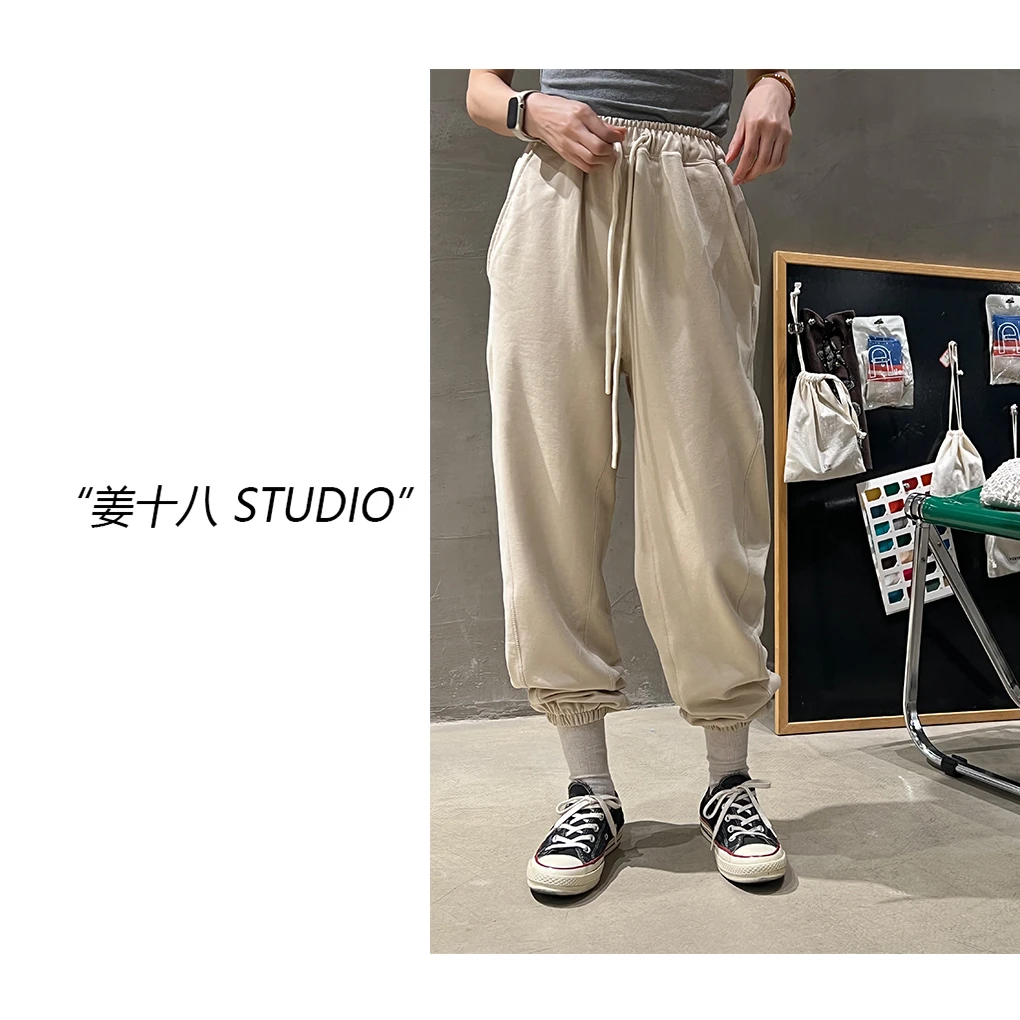 姜十八- 「净版卫裤」韩国单ooo*h松紧腰净版束脚休闲卫裤