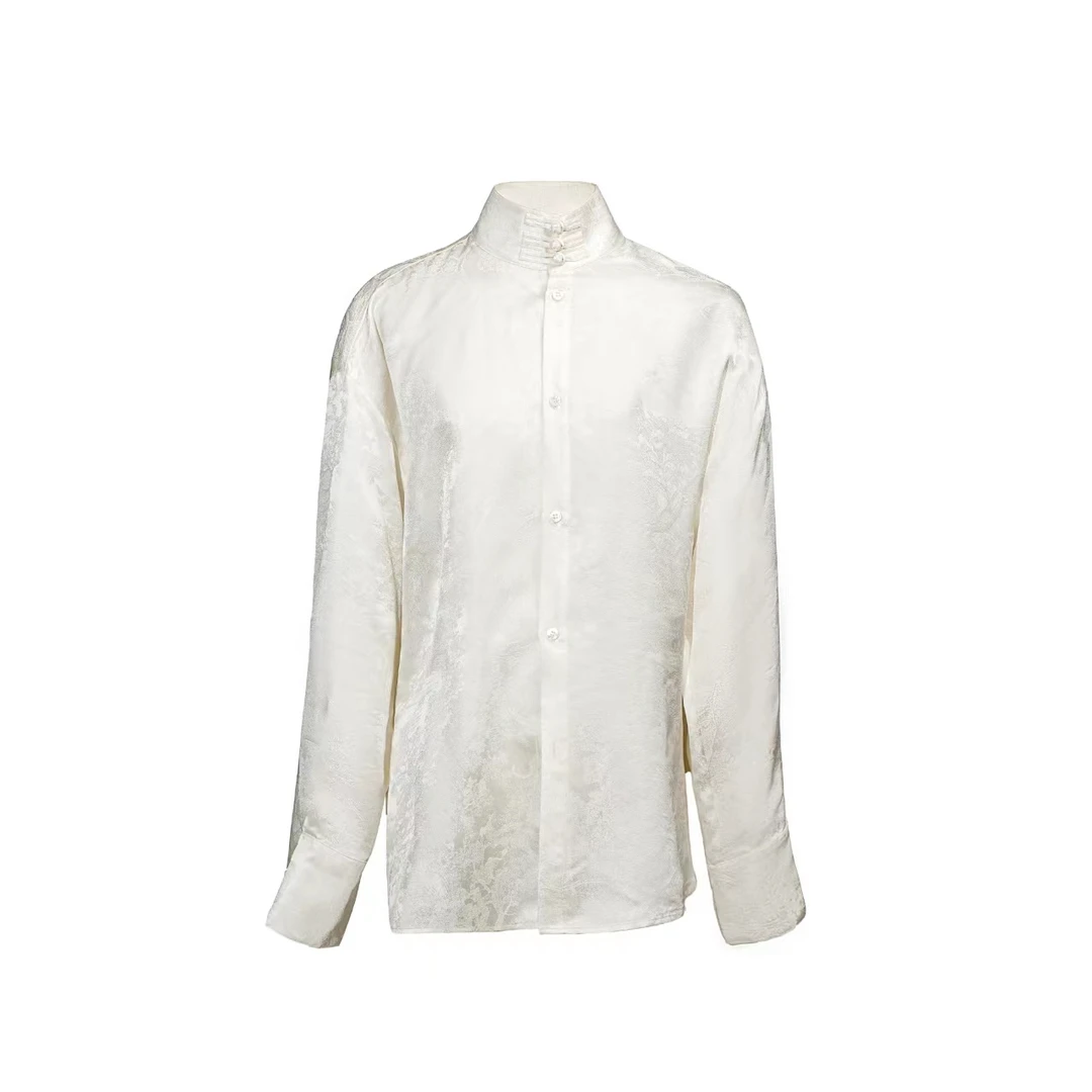 【孙雨田·非遗新中式】“百兽图”设计师款 真丝提花上衣复古印花国风