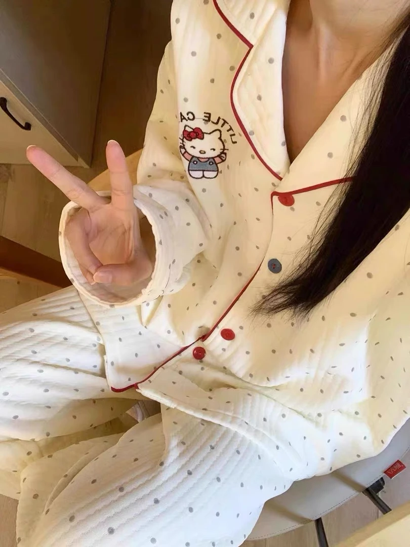 甜美可爱卡通空气棉加厚保暖睡衣女秋冬新款少女长袖长裤家居服